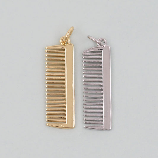 Gold Comb Charms,18K Gold Filled Comb Pendant,Comb Charm Bracelet Necklace for DIY Jewelry Making Supply