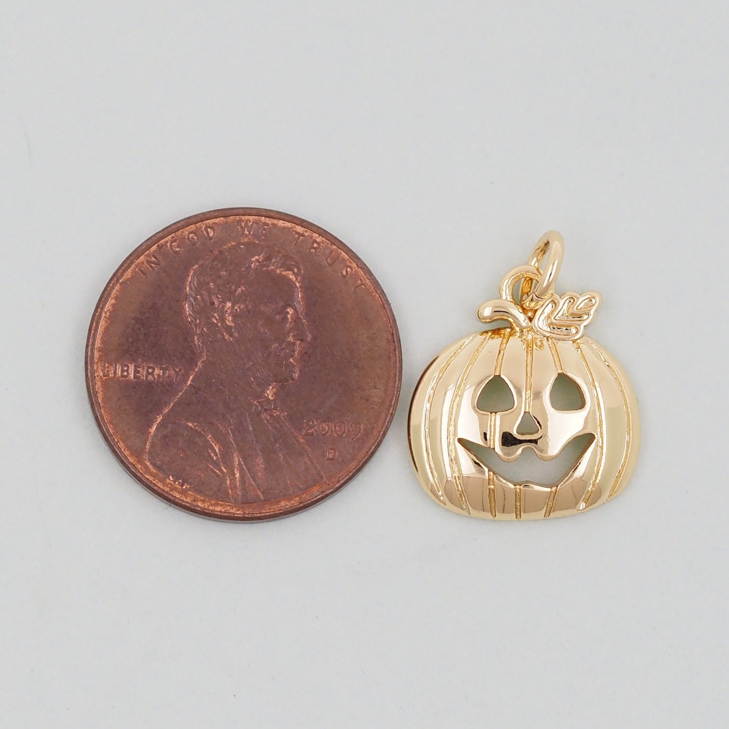Gold Pumpkin Charms,18K Gold Filled halloween Pendant,Halloween Charm Bracelet Necklace for DIY Jewelry Making Supply
