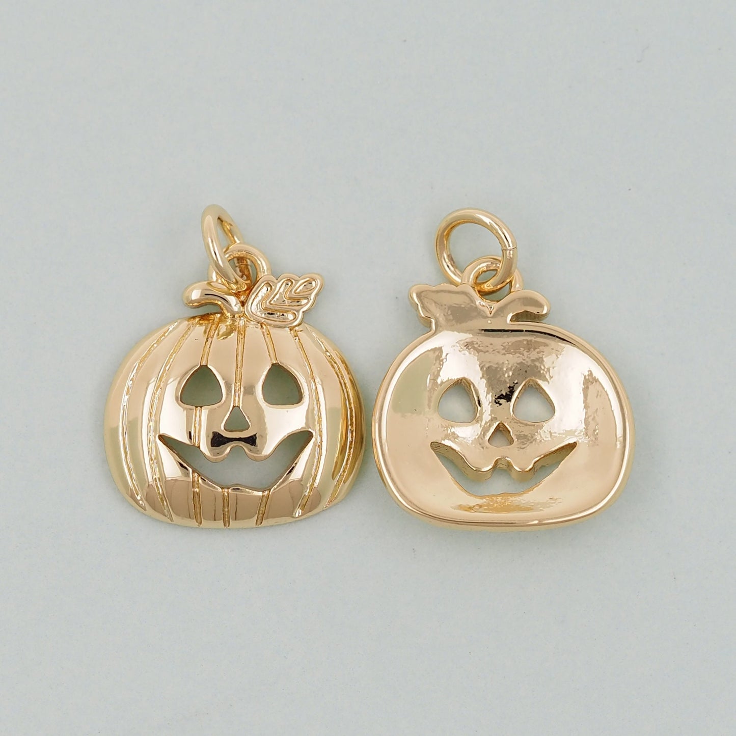 Gold Pumpkin Charms,18K Gold Filled halloween Pendant,Halloween Charm Bracelet Necklace for DIY Jewelry Making Supply