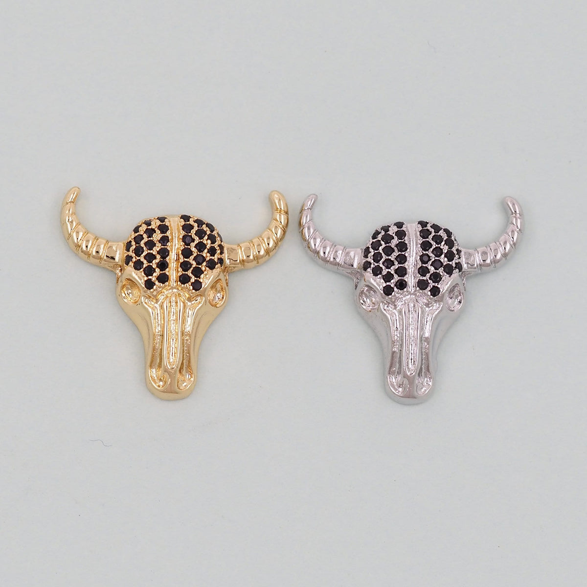 Gold Horns Charms,18K Gold Filled cow head Pendant,cow head Charm Bracelet Necklace for DIY Jewelry Making Supply