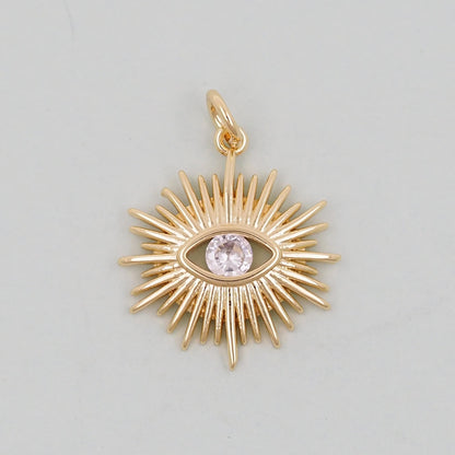 Gold Evil Eye Charms,18K Gold Filled Evil Eye Pendant,Evil Eye Charm Bracelet Necklace for DIY Jewelry Making Supply