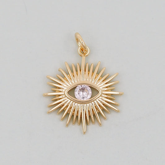 Gold Evil Eye Charms,18K Gold Filled Evil Eye Pendant,Evil Eye Charm Bracelet Necklace for DIY Jewelry Making Supply