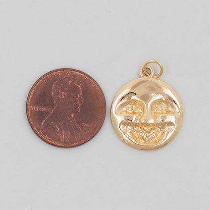 18K Gold Filled Sun Charm Pendant for Jewelry Making