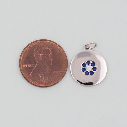 18K Gold Filled Evil Eye Charm Pendant for Jewelry Making