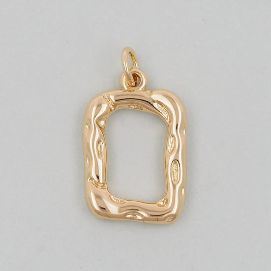 Gold Rectangle Charms,18K Gold Filled Rectangle Pendant Charm Bracelet Necklace for DIY Jewelry Making Supply