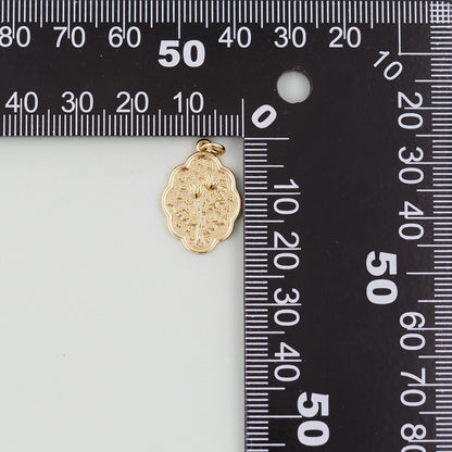 Gold Flower Charms,18K Gold Filled CZ flower Pendant,Silver flower Charm Bracelet Necklace for DIY Jewelry Making Supply