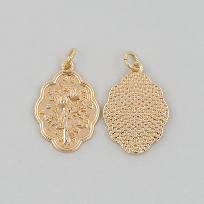 Gold Flower Charms,18K Gold Filled CZ flower Pendant,Silver flower Charm Bracelet Necklace for DIY Jewelry Making Supply