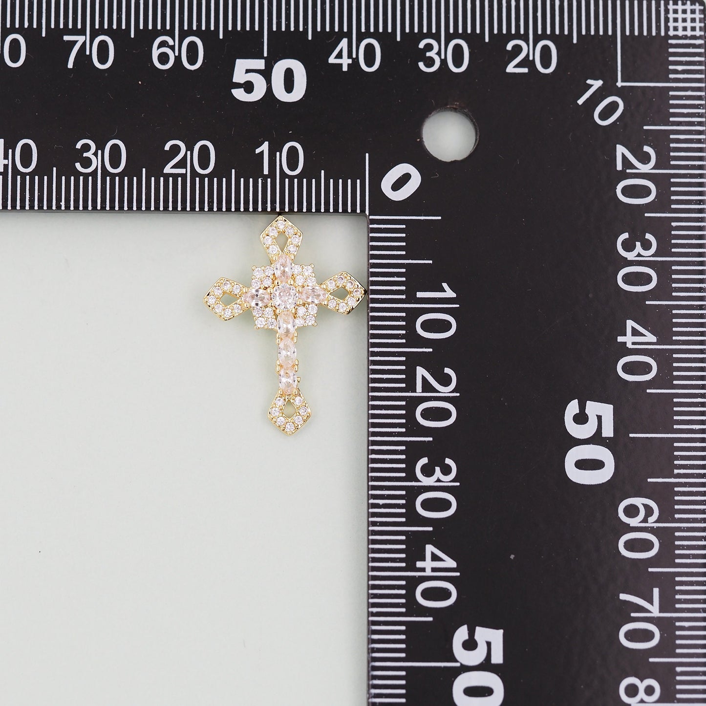 Gold Cross Charms,18K Gold Filled CZ Cross Pendant,Cross Charm Bracelet Necklace for DIY Jewelry Making Supply