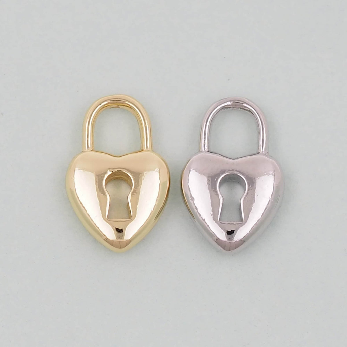 Gold Key Lock Charms,18K Gold Filled Key Pendant,Heart Lock Charm Bracelet Necklace for DIY Jewelry Making Supply