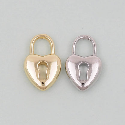 Gold Key Lock Charms,18K Gold Filled Key Pendant,Heart Lock Charm Bracelet Necklace for DIY Jewelry Making Supply