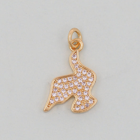 Gold Peace Charms,18K Gold Filled Pigeon Pendant,Pigeon Charm Bracelet Necklace for DIY Jewelry Making Supply