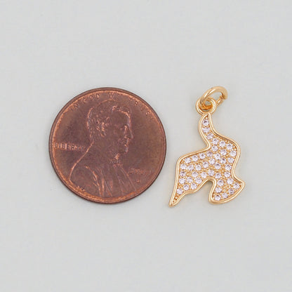 Gold Peace Charms,18K Gold Filled Pigeon Pendant,Pigeon Charm Bracelet Necklace for DIY Jewelry Making Supply