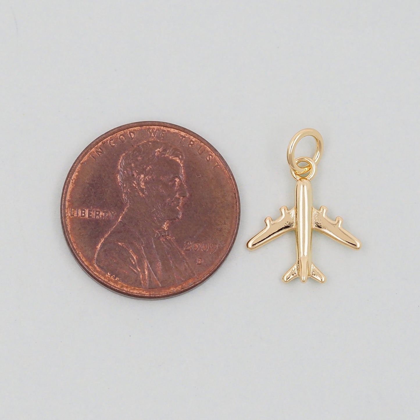 Gold airplane Charms,18K Gold Filled airplane Pendant,airplane Charm Bracelet Necklace for DIY Jewelry Making Supply