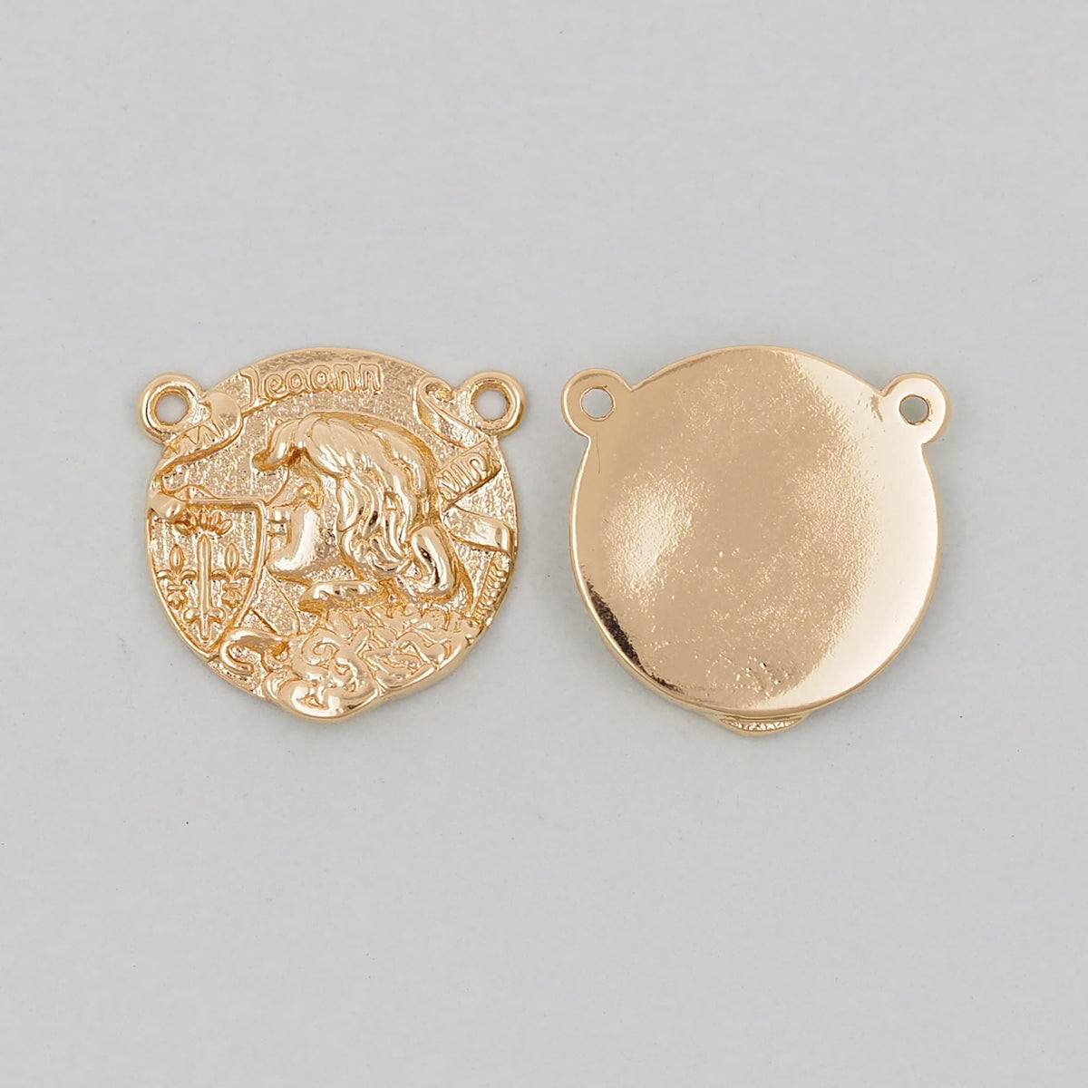 Gold Geometry Charms,18K Gold Filled Round Greece Coin Pendant,geometry Charm Bracelet Necklace for DIY Jewelry Making Supply