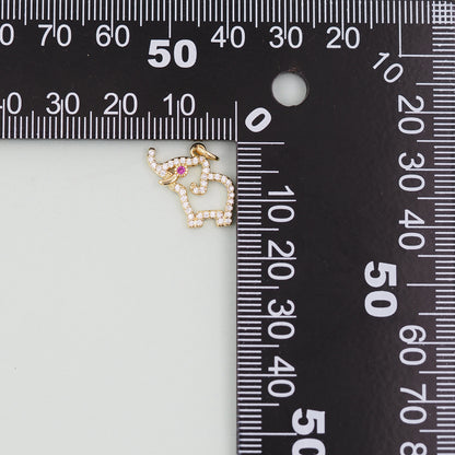 Gold Elephant Charms,18K Gold Filled CZ Elephant Pendant,Elephant Charm Bracelet Necklace for DIY Jewelry Making Supply