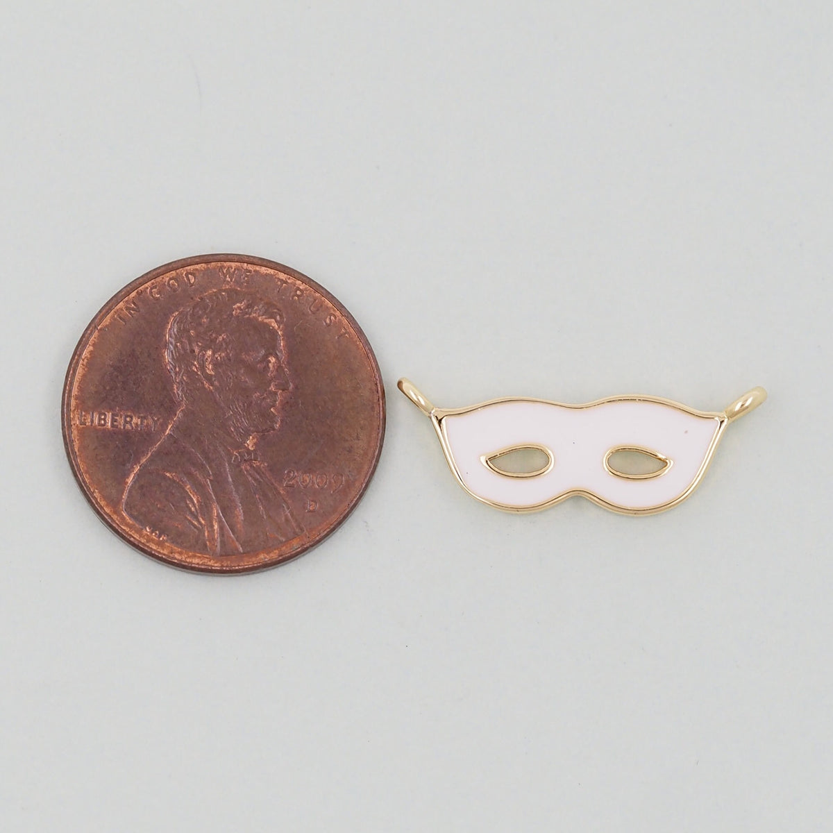 Gold enamel mask Charms,18K Gold Filled Mask Pendant,Mask Masquerade Charm Bracelet Necklace for DIY Jewelry Making Supply