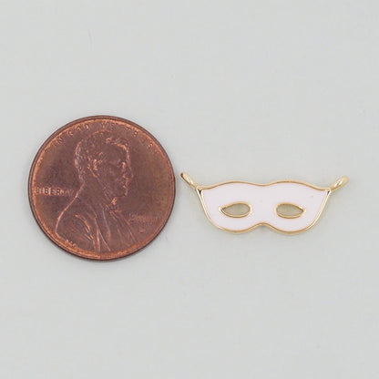 Gold enamel mask Charms,18K Gold Filled Mask Pendant,Mask Masquerade Charm Bracelet Necklace for DIY Jewelry Making Supply