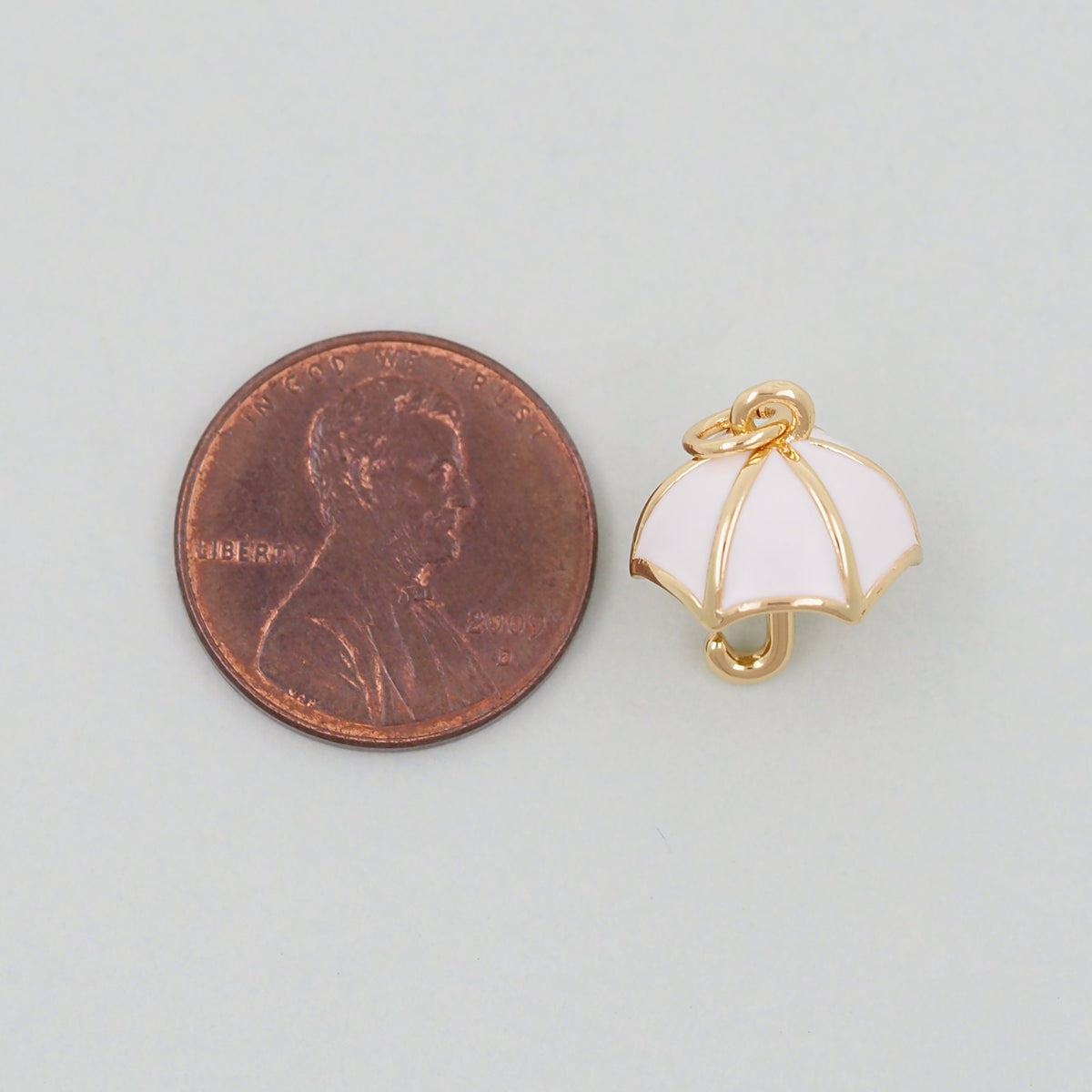 Gold Umbrella Charms,18K Gold Filled Umbrella Pendant,Enamel Charm Bracelet Necklace for DIY Jewelry Making Supply