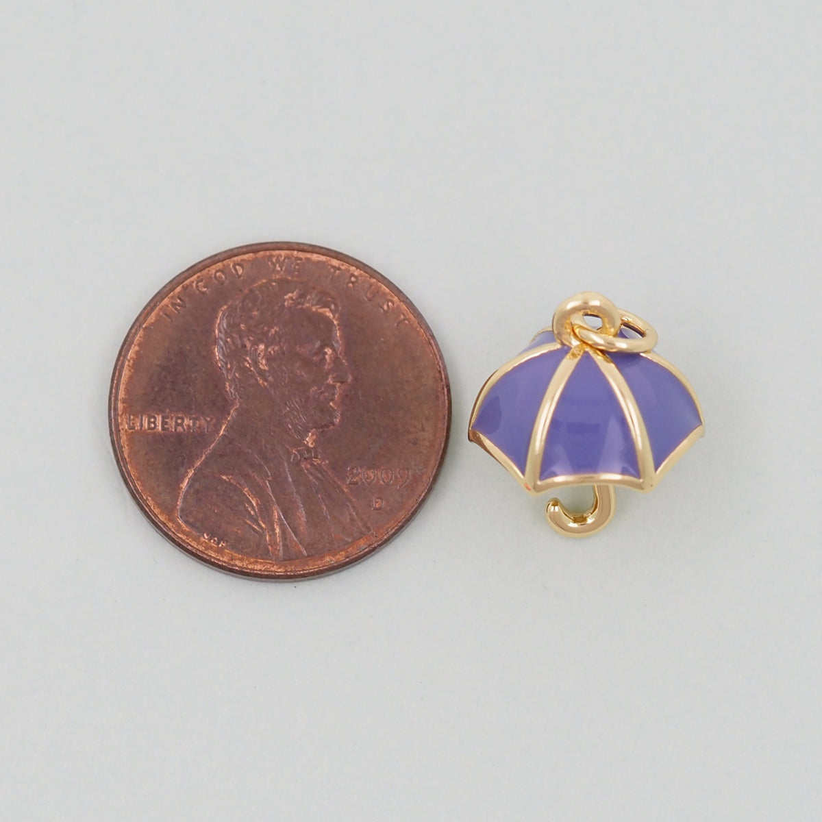 Gold Umbrella Charms,18K Gold Filled Umbrella Pendant,Enamel Charm Bracelet Necklace for DIY Jewelry Making Supply