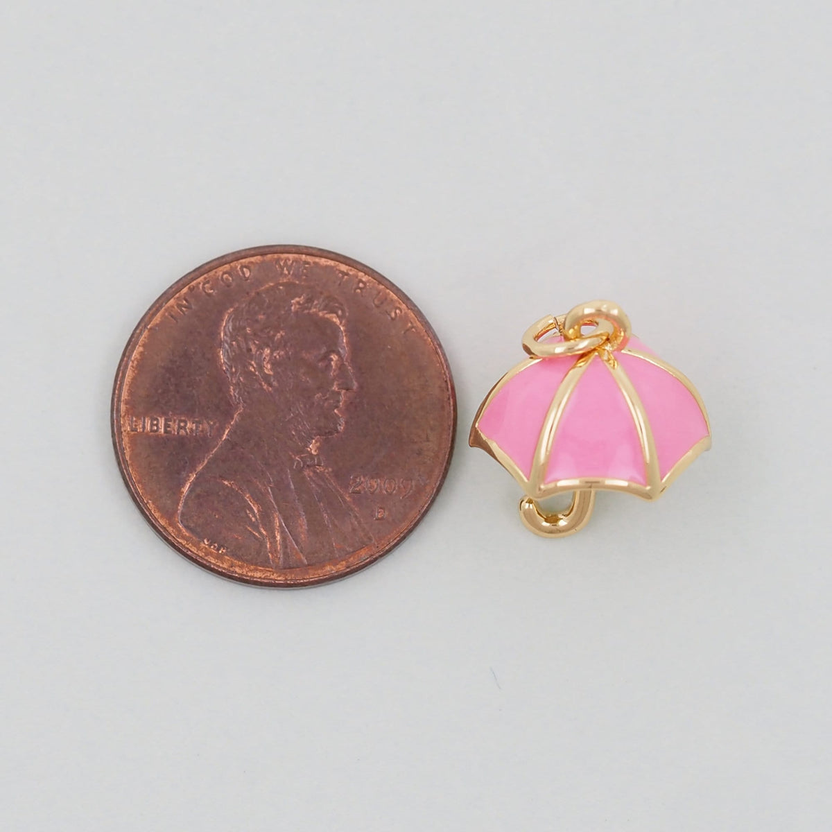 Gold Umbrella Charms,18K Gold Filled Umbrella Pendant,Enamel Charm Bracelet Necklace for DIY Jewelry Making Supply