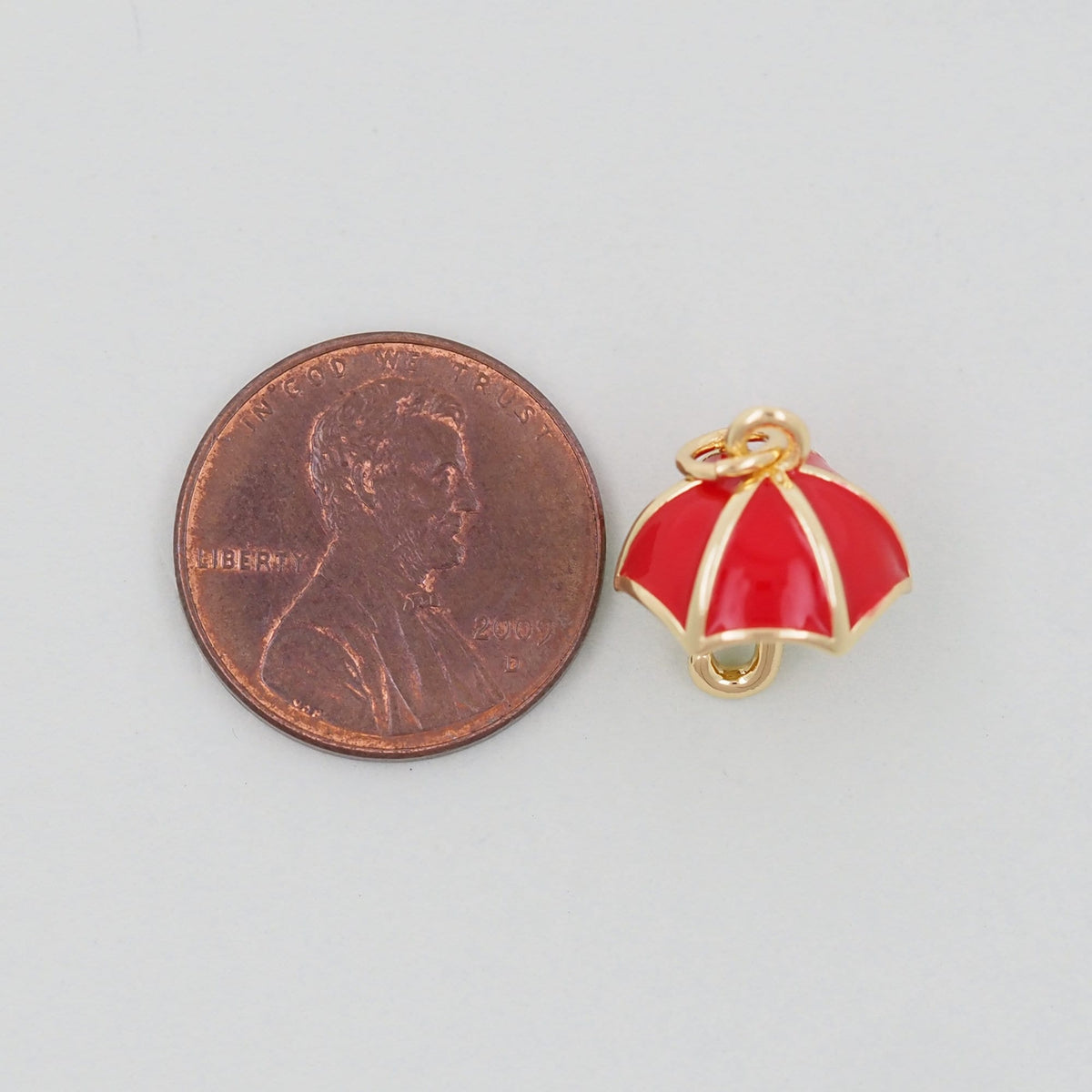 Gold Umbrella Charms,18K Gold Filled Umbrella Pendant,Enamel Charm Bracelet Necklace for DIY Jewelry Making Supply