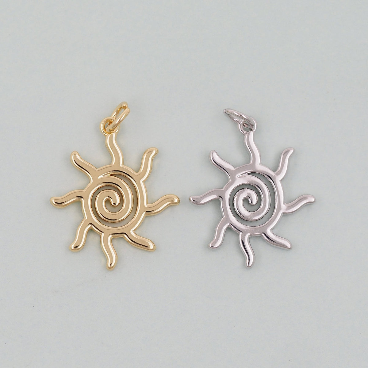 18K Gold Filled Sun Charm Pendant for Jewelry Making