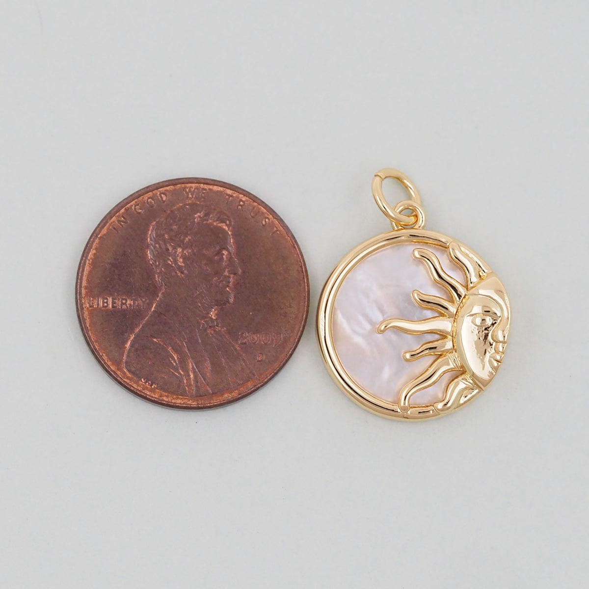 18K Gold Filled Sun Charm Pendant for Jewelry Making