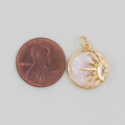 18K Gold Filled Sun Charm Pendant for Jewelry Making