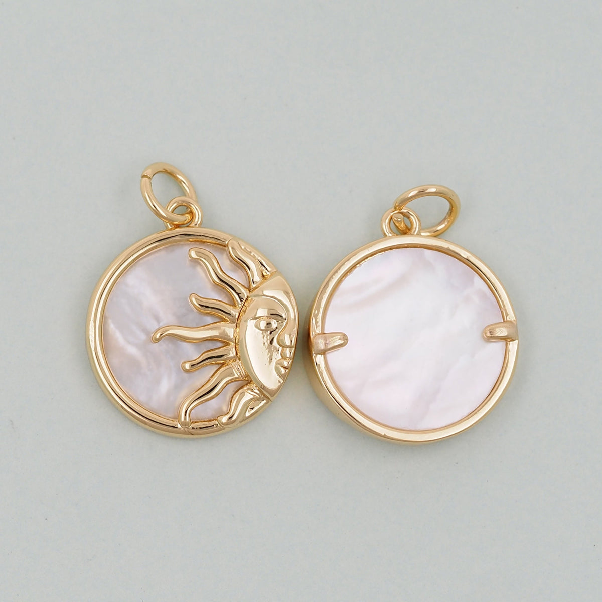 18K Gold Filled Sun Charm Pendant for Jewelry Making