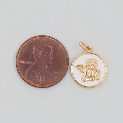 Gold Angel Charms,18K Gold Filled Angel Pendant,Angel Charm Bracelet Necklace for DIY Jewelry Making Supply