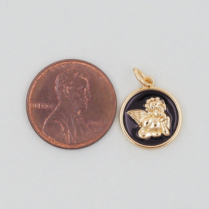 Gold Angel Charms,18K Gold Filled Angel Pendant,Angel Charm Bracelet Necklace for DIY Jewelry Making Supply