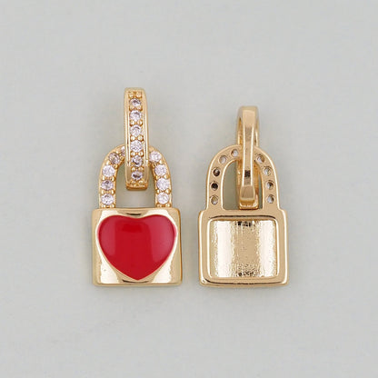 Gold Key Lock Charms,18K Gold Filled Key Pendant,Heart Lock Charm Bracelet Necklace for DIY Jewelry Making Supply
