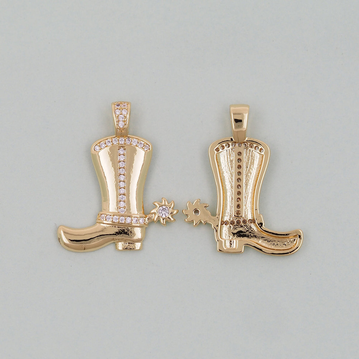 Gold Cowboy Boots Charms,18K Gold Filled Boots  Pendant,Boots Charm Bracelet Necklace for DIY Jewelry Making Supply