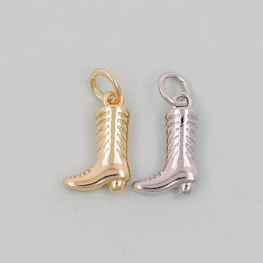 Gold Cowboy Boots Charms,18K Gold Filled Boots  Pendant,Boots Charm Bracelet Necklace for DIY Jewelry Making Supply