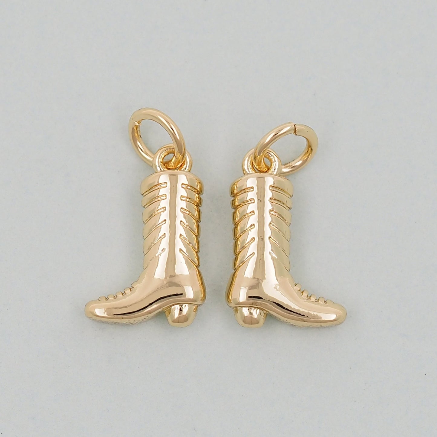 Gold Cowboy Boots Charms,18K Gold Filled Boots  Pendant,Boots Charm Bracelet Necklace for DIY Jewelry Making Supply
