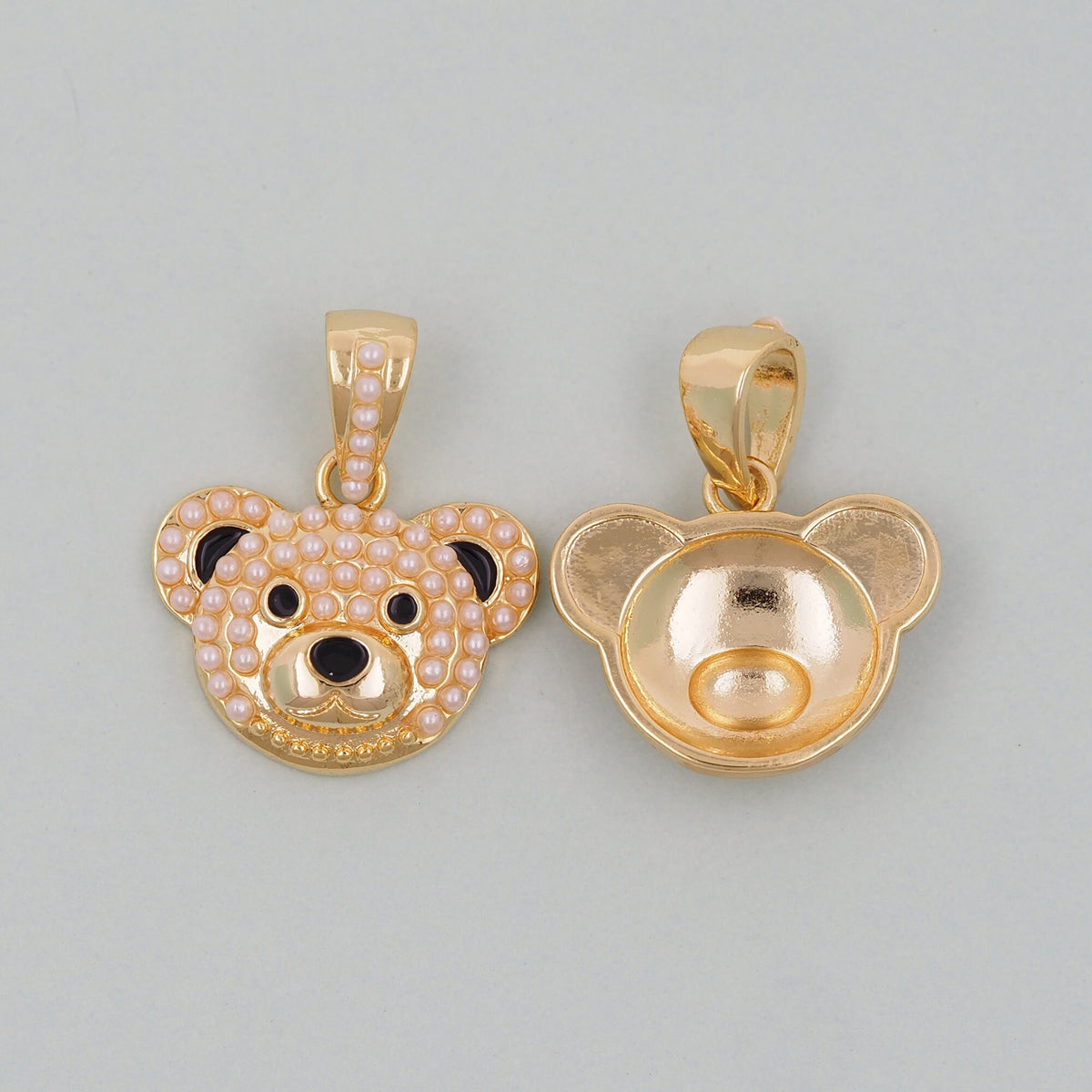 Gold Bear Charms,18K Gold Filled Bear Pendant,cute Bear Charm Bracelet Necklace for DIY Jewelry Making Supply