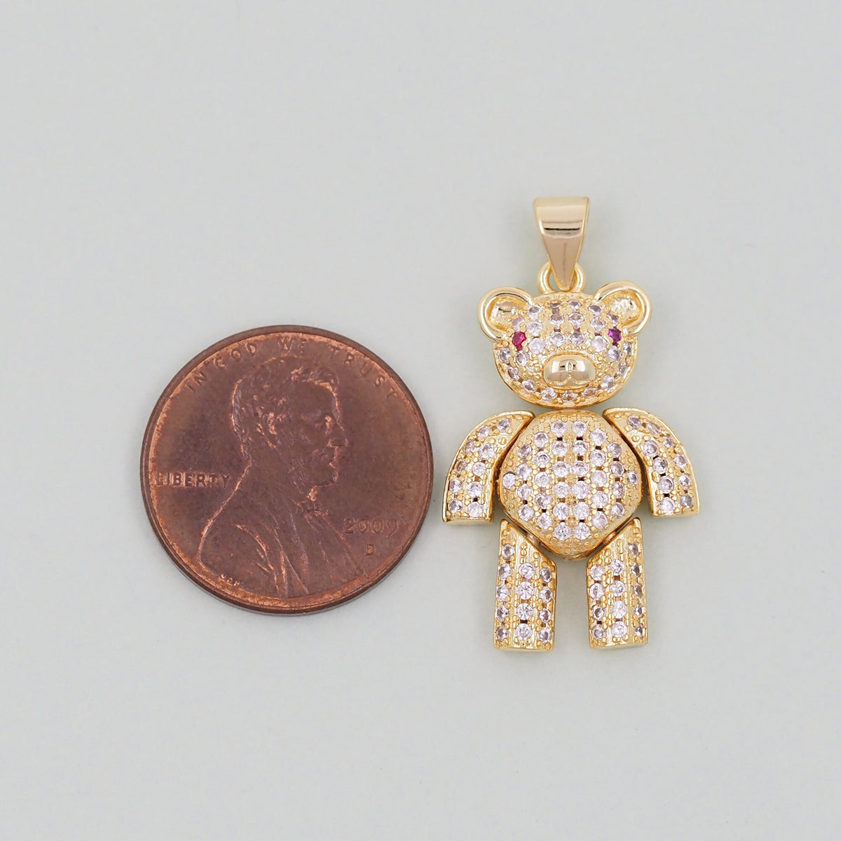Gold Bear Charms,18K Gold Filled Bear Pendant,cute Bear Charm Bracelet Necklace for DIY Jewelry Making Supply