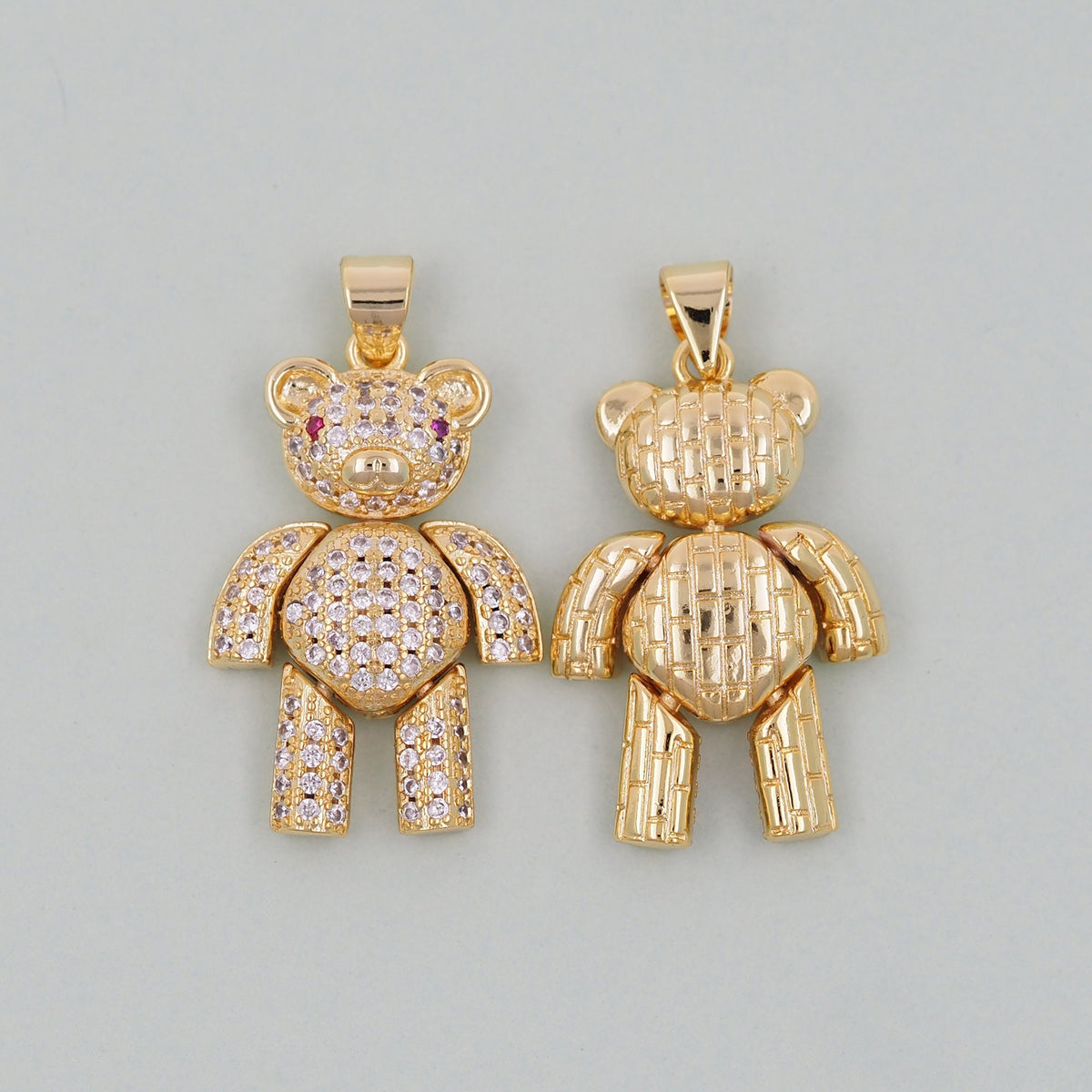 Gold Bear Charms,18K Gold Filled Bear Pendant,cute Bear Charm Bracelet Necklace for DIY Jewelry Making Supply
