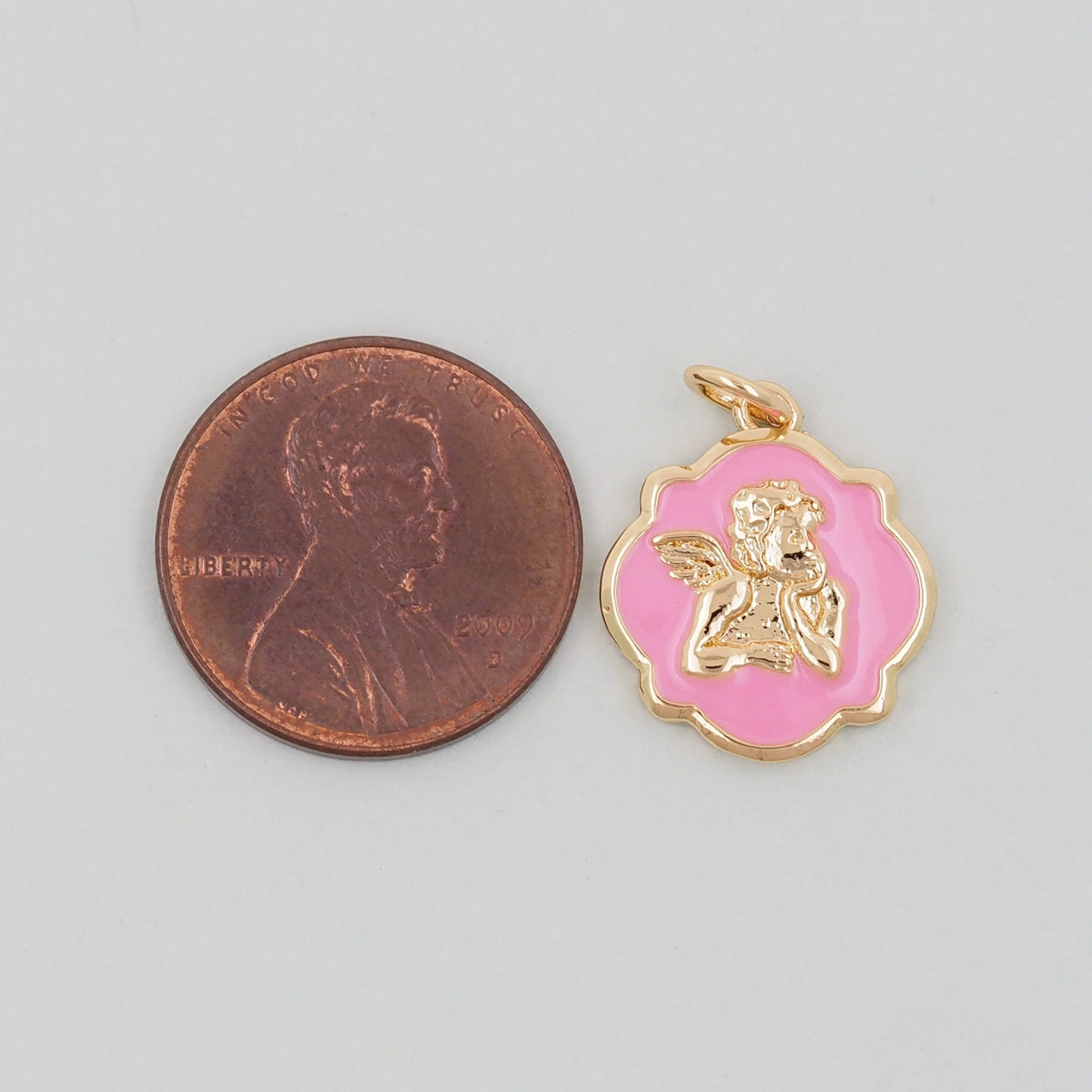 18K Gold Filled Angel CZ Charm Pendant for Jewelry Making