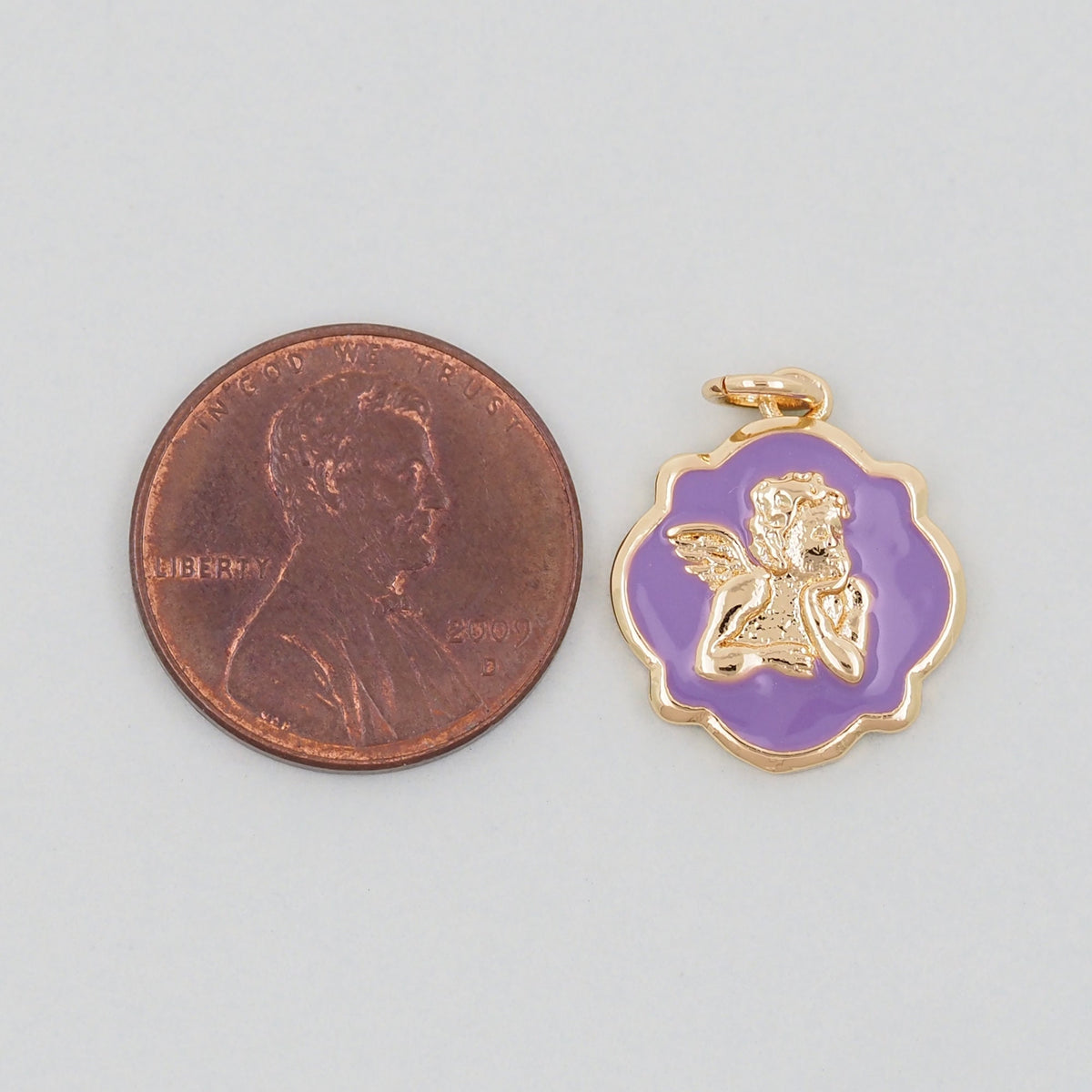 18K Gold Filled Angel CZ Charm Pendant for Jewelry Making