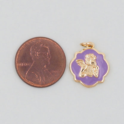 18K Gold Filled Angel CZ Charm Pendant for Jewelry Making