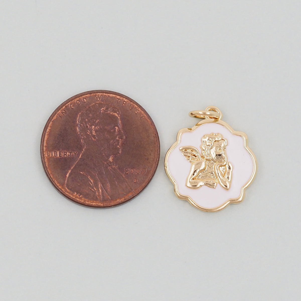 18K Gold Filled Angel CZ Charm Pendant for Jewelry Making