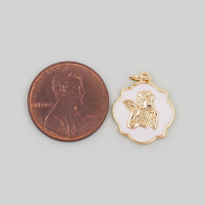 18K Gold Filled Angel CZ Charm Pendant for Jewelry Making