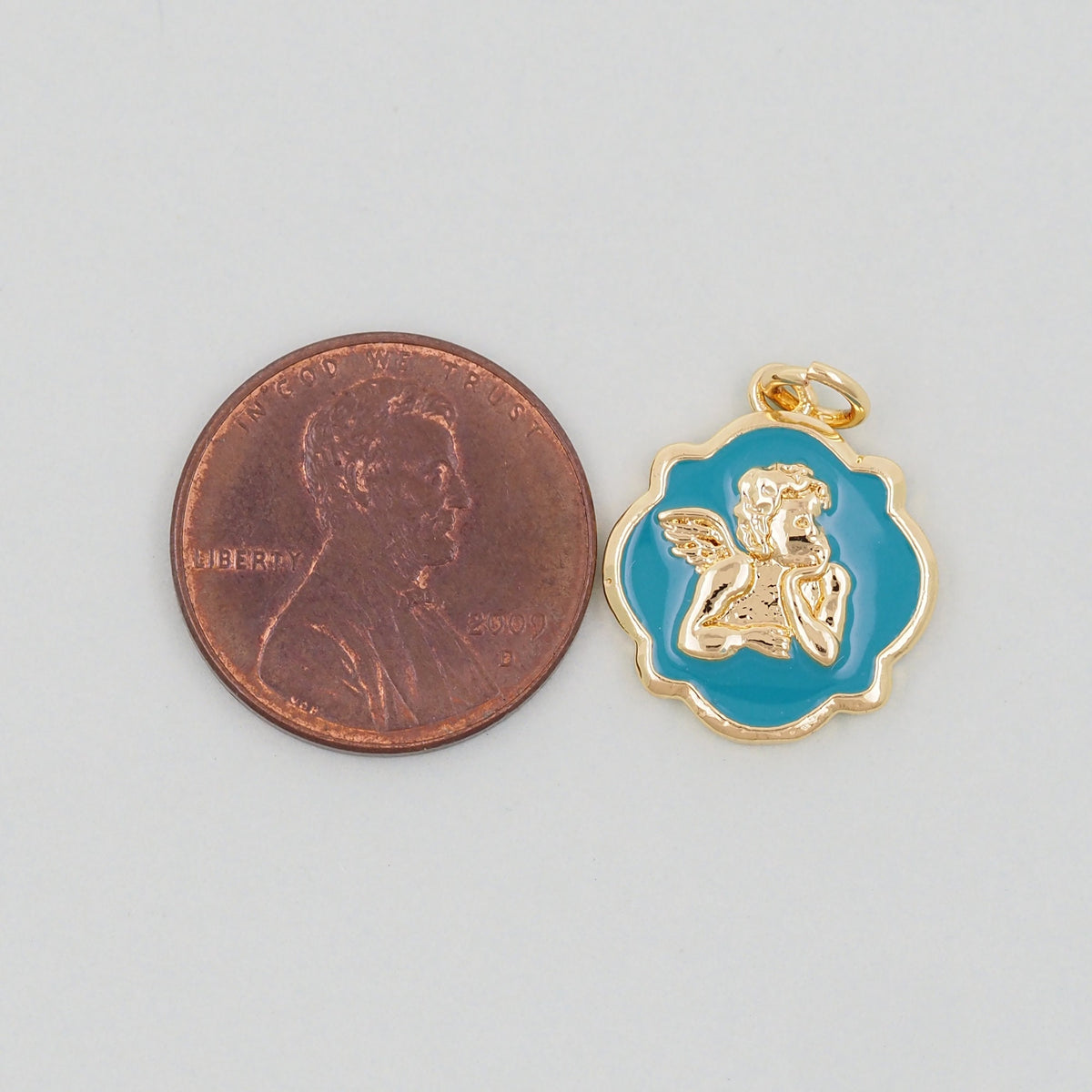 18K Gold Filled Angel CZ Charm Pendant for Jewelry Making