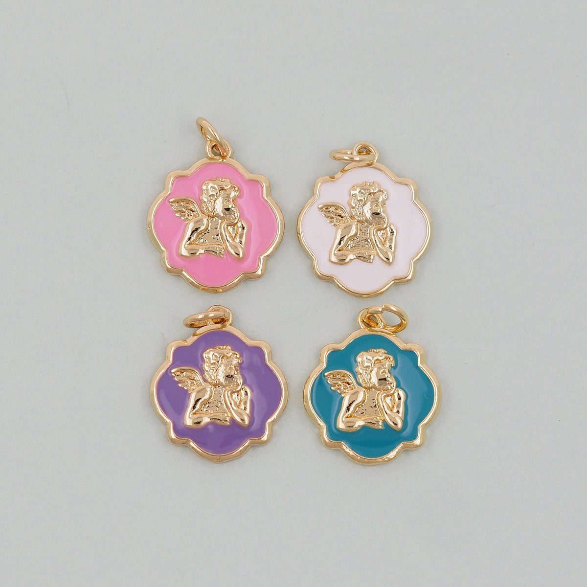 18K Gold Filled Angel CZ Charm Pendant for Jewelry Making