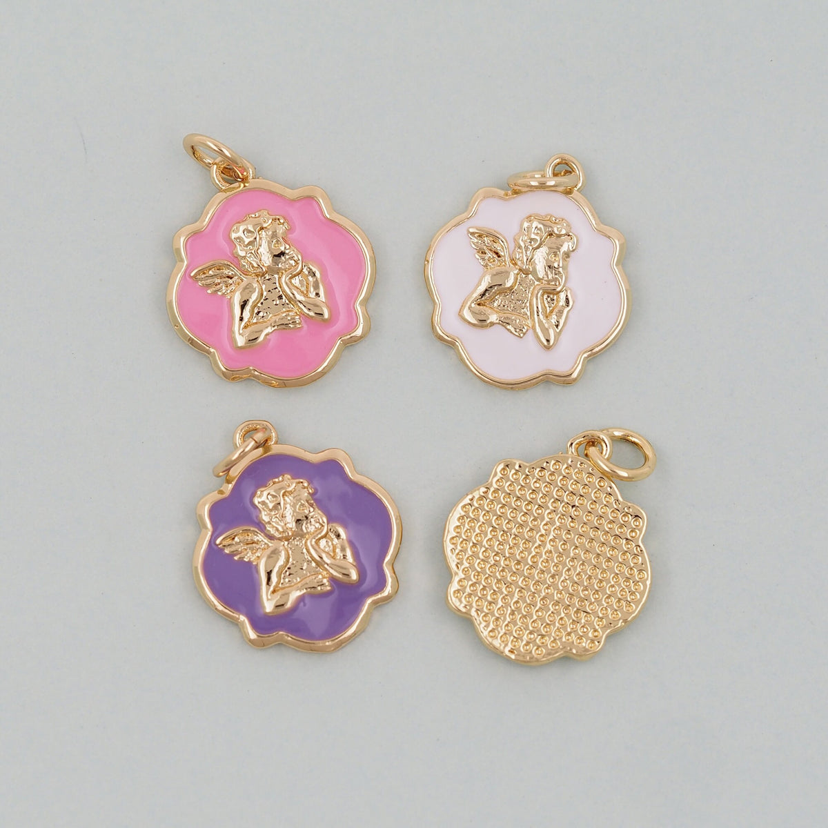 18K Gold Filled Angel CZ Charm Pendant for Jewelry Making