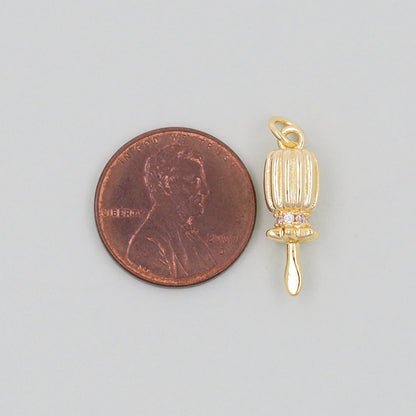 Gold Geometry Charms,18K Gold Filled Ball Pendant,geometry Charm Bracelet Necklace for DIY Jewelry Making Supply