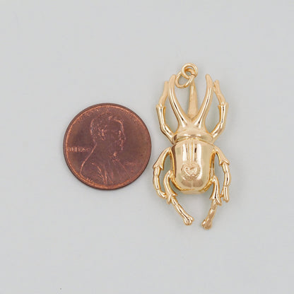 Gold beetle Charms,18K Gold Filled beetle Pendant,beetle Charm Bracelet Necklace for DIY Jewelry Making Supply