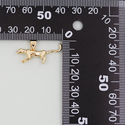Gold leopard Charms,18K Gold Filled leopard Pendant,leopard Charm Bracelet Necklace for DIY Jewelry Making Supply