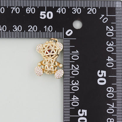 Gold Bear Charms,18K Gold Filled Bear Pendant,cute Bear Charm Bracelet Necklace for DIY Jewelry Making Supply